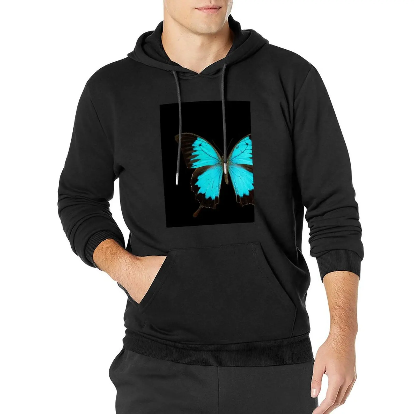 

Ulysses Butterfly (Papilio ulysses) Пуловер Толстовка мужская одежда зимняя одежда пуловер