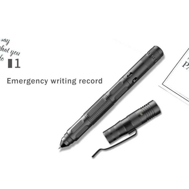 Aluminum Alloy Self-defence Pen Window Glass Breaker Emergency Flashlights Pen for Men Women Camping Hiking Traveling Pocket Pen