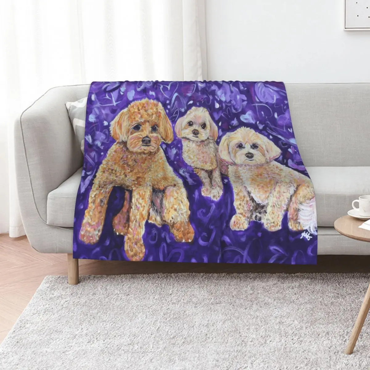 

Three Poodle Pack Throw Blanket funny gift Summer Beddings Sofa Throw Softest Blankets