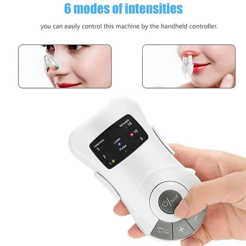 Nose Care Rhinitis Therapy Allergy Reliever Low Frequency Laser Allergy Rhinitis Sinusitis Anti-Snoring Treatment Device Massage