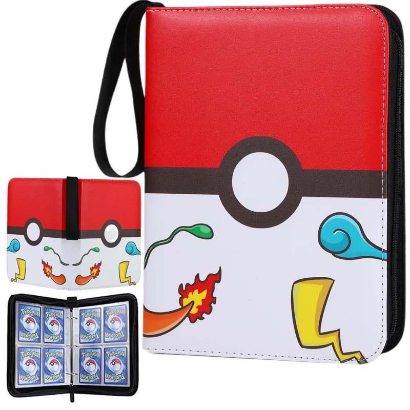 400PCS Card Album Binder Photocard PU Zipper Photo Album Carte Holder Toys Collection Folder Letters Pokemones Cards\' Hobby