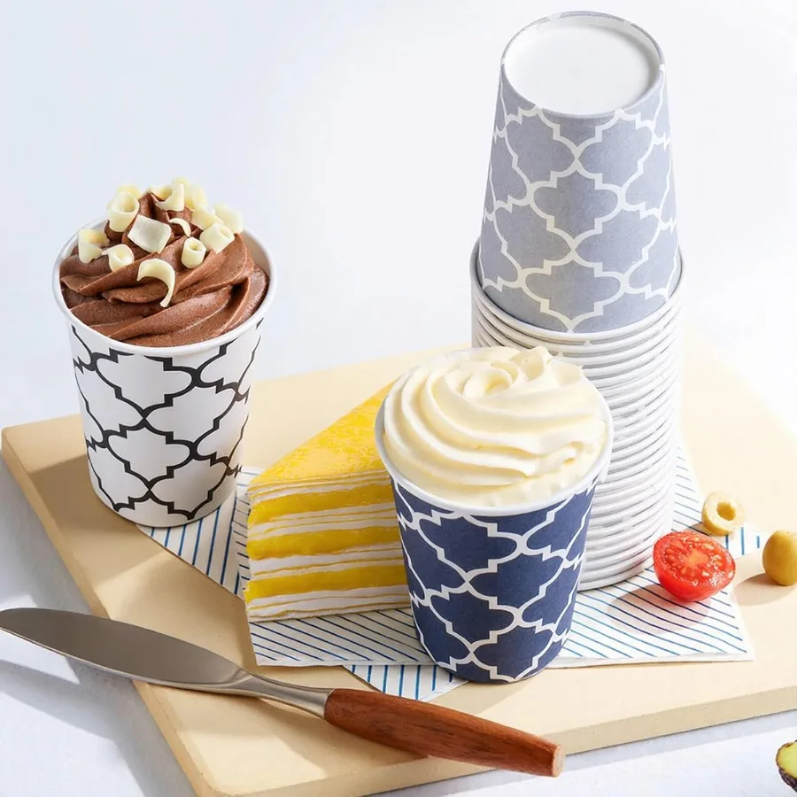 300 Pack Paper Cups 8 oz Disposable Coffee Cups 8 OZ Colourful Hot Cold Beverage Drinking Cups for Office Party Home Picnic Eve