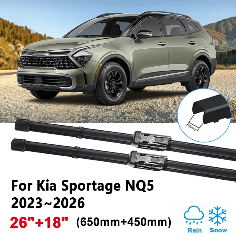 

26"+18" For KIA Sportage NQ5 2023 2024 2025 2026 Car Wiper Blade Windscreen Windshield Front Wipers Brushes Tools Accessories