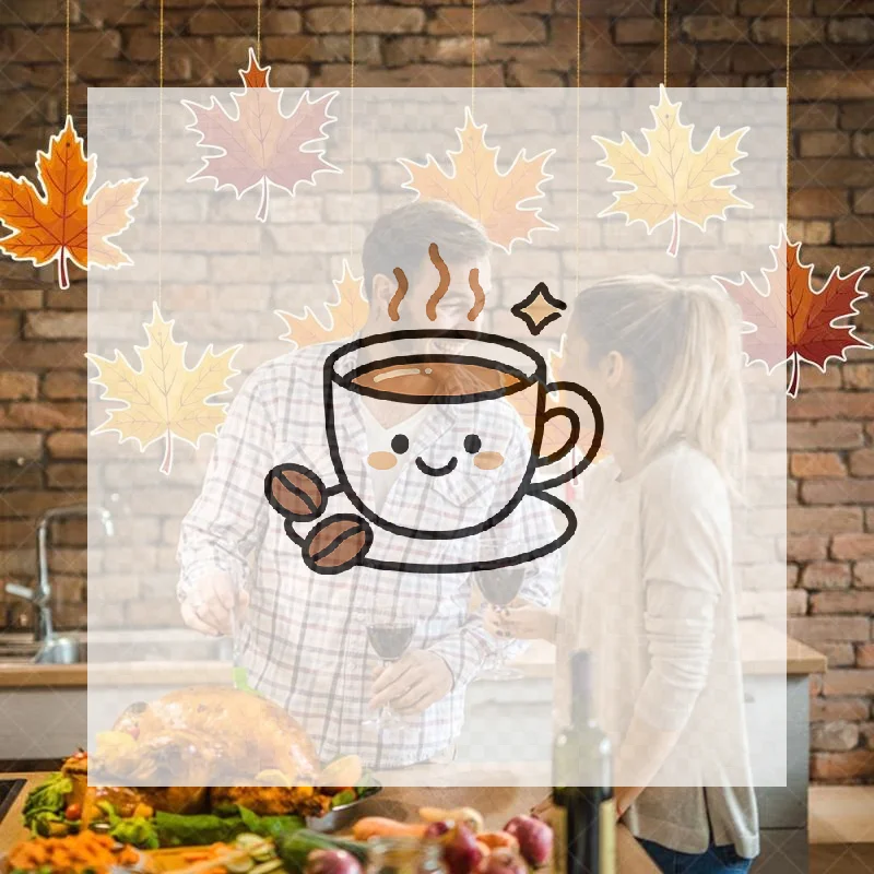 8pcs Autumn Thanksgiving  Leaf Hanging Decoration Thanksgiving Pendant Party Hanging Decoration