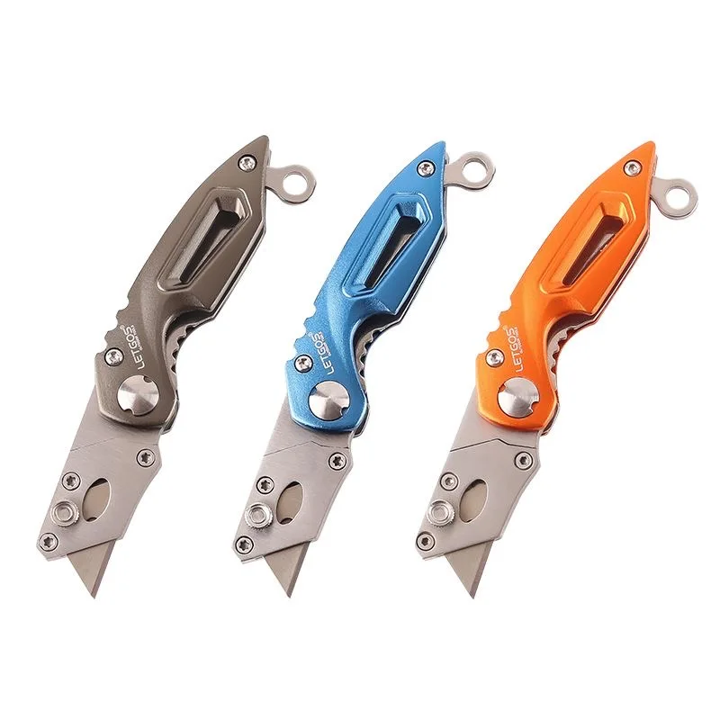 Imagem -06 - Mini Keychain Utility Knife Liga de Alumínio Handle Lâmina Substituível Edc Outdoor Multitool Tool Tool Papel Sharp Cutter Lâminas