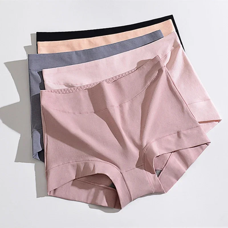 Women\'s Panties Underwear High-Rise Pure Cotton Solid Color Lingerie for Ladies Plus Size 4XL Boxer Shorts Sexy Underwear 2025