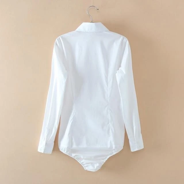 #2102 2022 Blue/White Long Sleeve Body Shirt Women Body Feminino Sexy Tops Blouse Ladies Casual Office Body Shirts Femme Slim