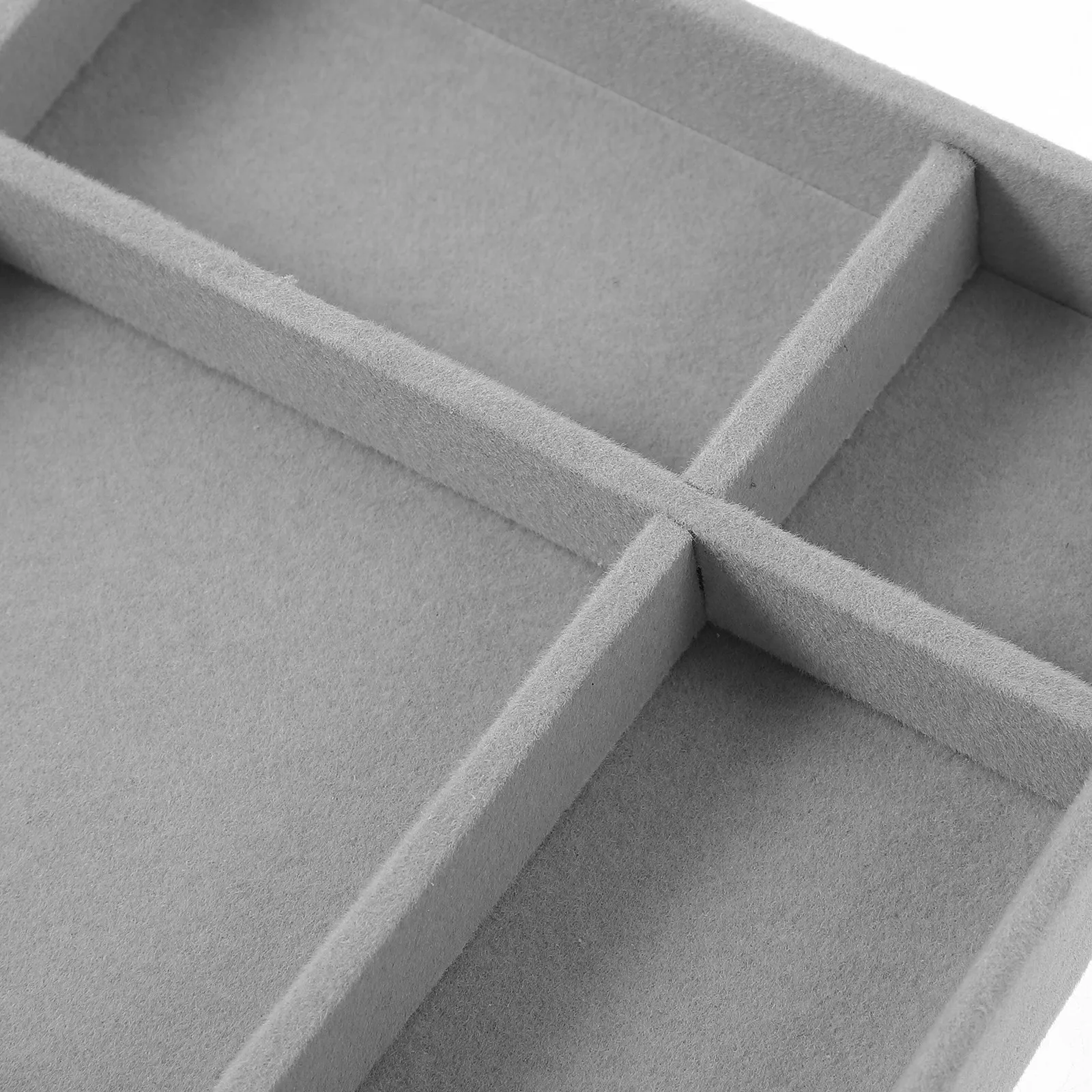 

2Pcs Jewelry Display Tray Ring Holder Organizer Flocked Surface Protection Compact Drawer Storage for Earrings Necklaces