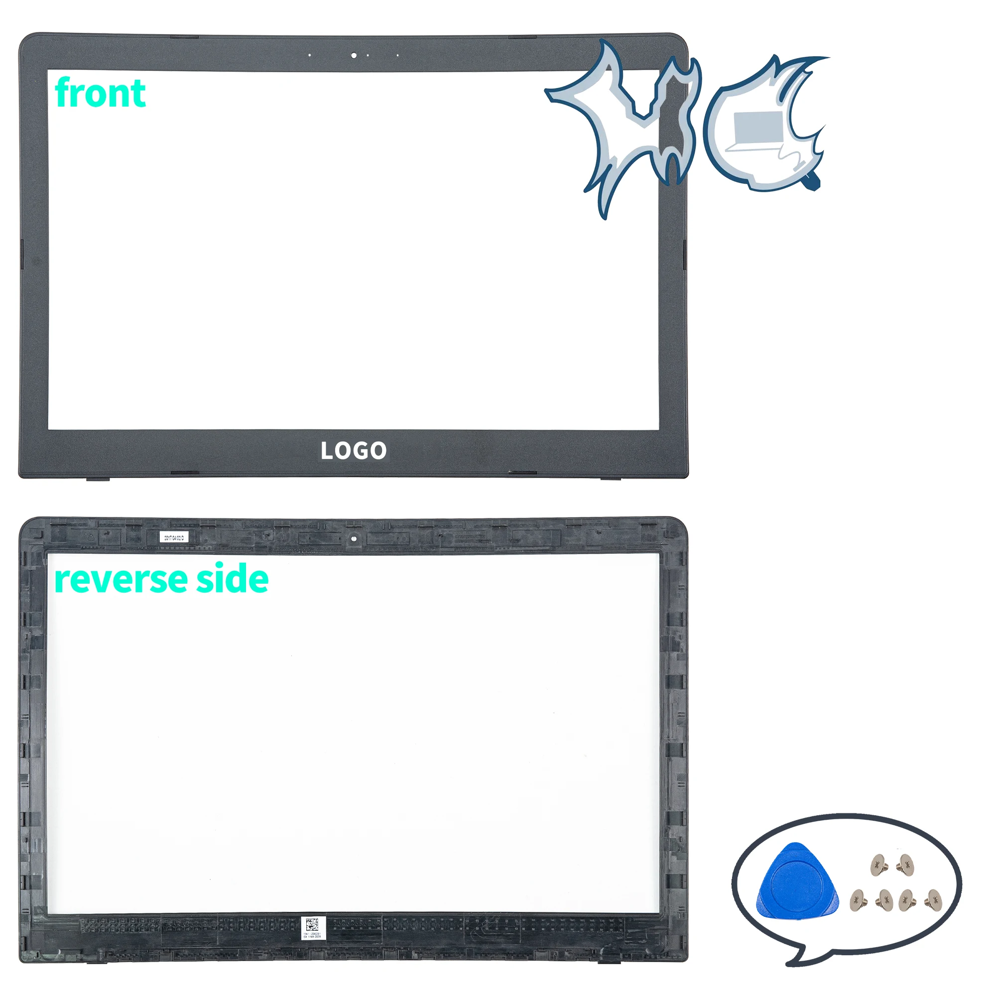 Imagem -03 - Metal para Asus N580 N580g X580v N580v N580vd X580ve X580vd N580ve Lcd Capa Traseira Moldura Dobradiças Substituição 15.6 Polegada Peças de