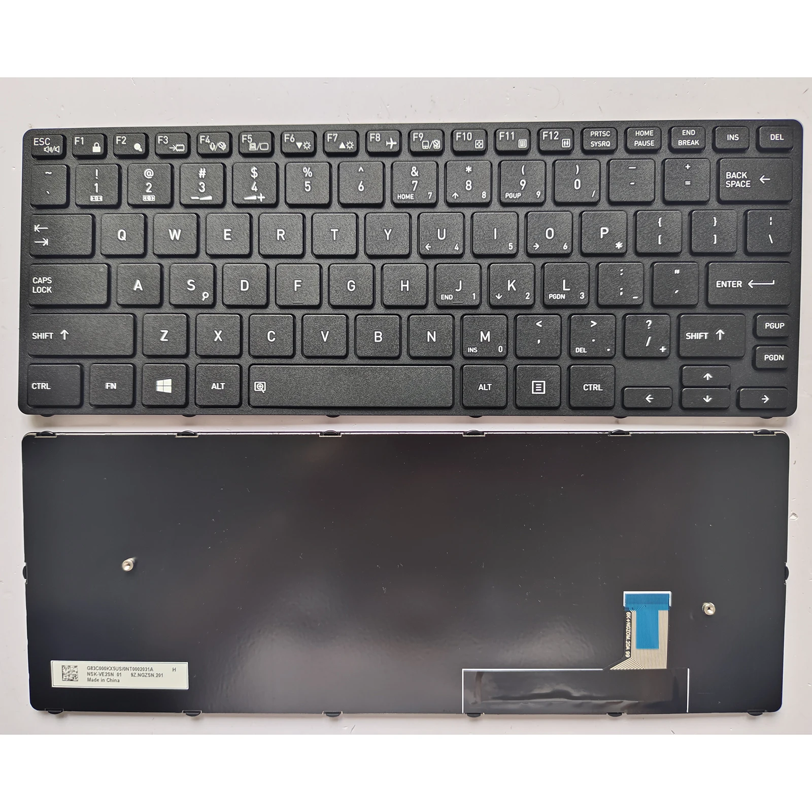 Laptop Keyboard for Dynabook A30-E A30-G A30-J SZ73 S73/FR/DN/DP/HS US No Backlit Black