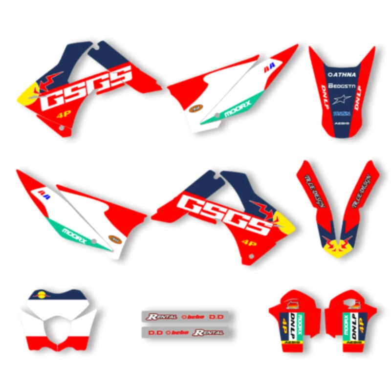 Powerzone Motorcycle Graphics Decals Stickers Kit For GASGAS EC MC 125 200 250 300 450 2010 2011 Number Name Background Custom