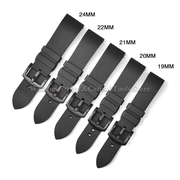 Silikon-Gummi-Uhrenarmband 20mm 22mm Schnellverschluss Sport-Uhrenband 18/19/21/24mm für Smartwatch Armband Schwarz Orange Armband – Detail 2