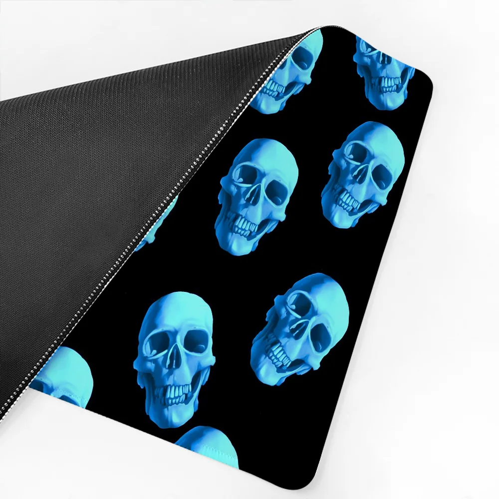 Blue Fire Skull Mousepad Mouse Mat Desk Mat With Pad Gaming Accessories Prime Gaming XXL Keyboard Pad
