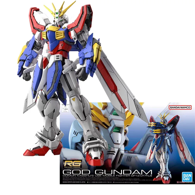 

Bandai Original Genuine RG 1/144 GOD Gundam GF13-017NJII Anime Model Kit Toys Action Figure Gifts Collectible Ornaments Kids