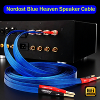 Pair Nordost Blue Heaven Speaker Cable Hifi Audio Audiophile Cable Falt Loudspeaker Wire Amplifier Banana plug to Spade Line 3M