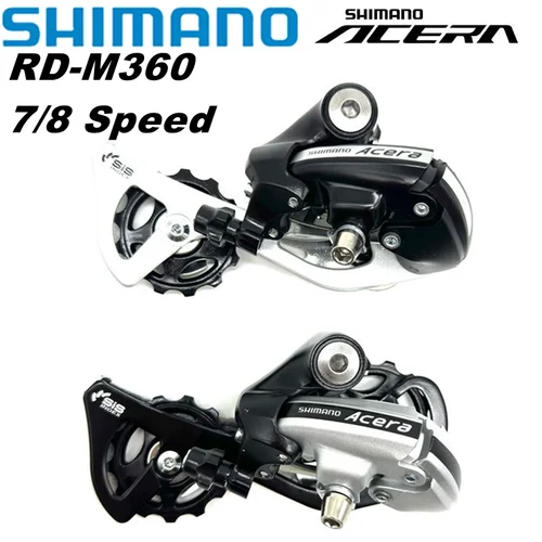 Shimano-desviador trasero para bicicleta de montaña, accesorio para bici de montaña, RD-M360, 7/8S, para Acera, 3x7S, 3x8S, 21S, 24S, M360