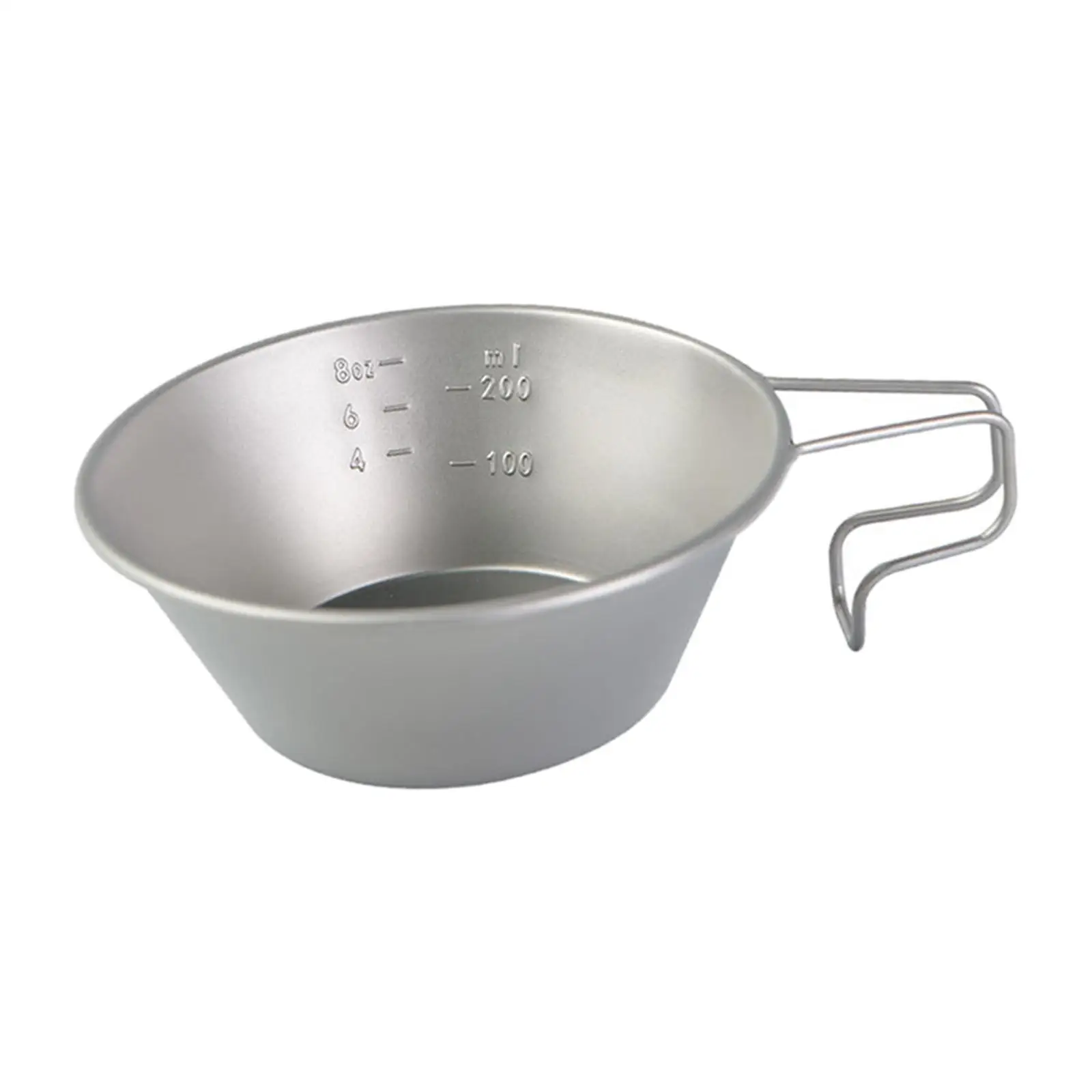 300ml Pure Titanium Bowl Outdoor Picnic Dishes, with Folding Handle Without