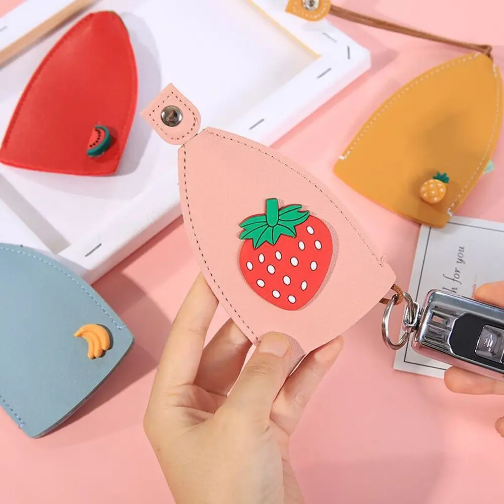 Fruits Key Case Pig Rainbow Eggs Peach Cartoon Pull Type Key Bag Cherry Key Wallets Housekeepers Key Holder Keychain Pouch