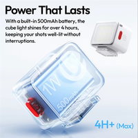 New-Ulanzi Cube Light DG01 For DJI Osmo Pocket 3 Fill Light Video Light For Smartphone Camera For Action 5/4/3 White