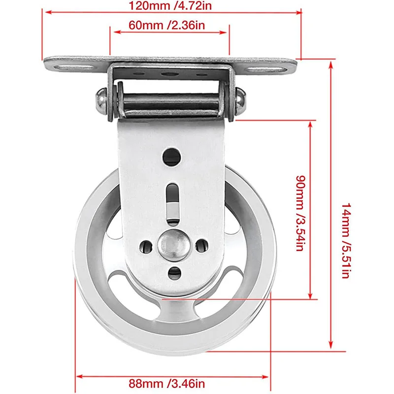 Mechanical Pulleys Bearing Pulley Wheel Gym Pulley Wheel Roller Heavy Duty Detachable Mechanical Pulleys 360 Degree Rotation