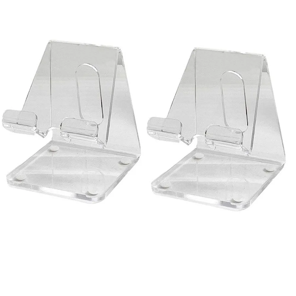 2Pcs Einfache Acryl Handy Halter Klar Rack Minimalistischen Faul Telefon Ständer Universal Ins Stil Smartphone Halterung Zähler