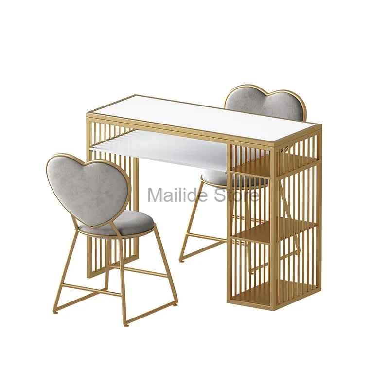 Nordic Light Luxury Nail Tables Beauty Salon Manicure Table and Chair Set Fashion Ins Salon Furniture Single Tables for Manicure