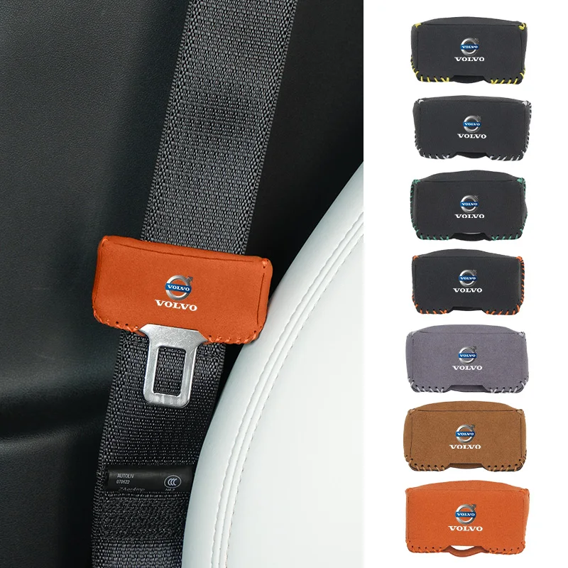

Car Suede Safety Belt Buckle Protector Cover Interior Accessories For Volvo AWD C30 C70 S60 S80 T6 V40 V50 V60 V70 V90 XC60 XC90
