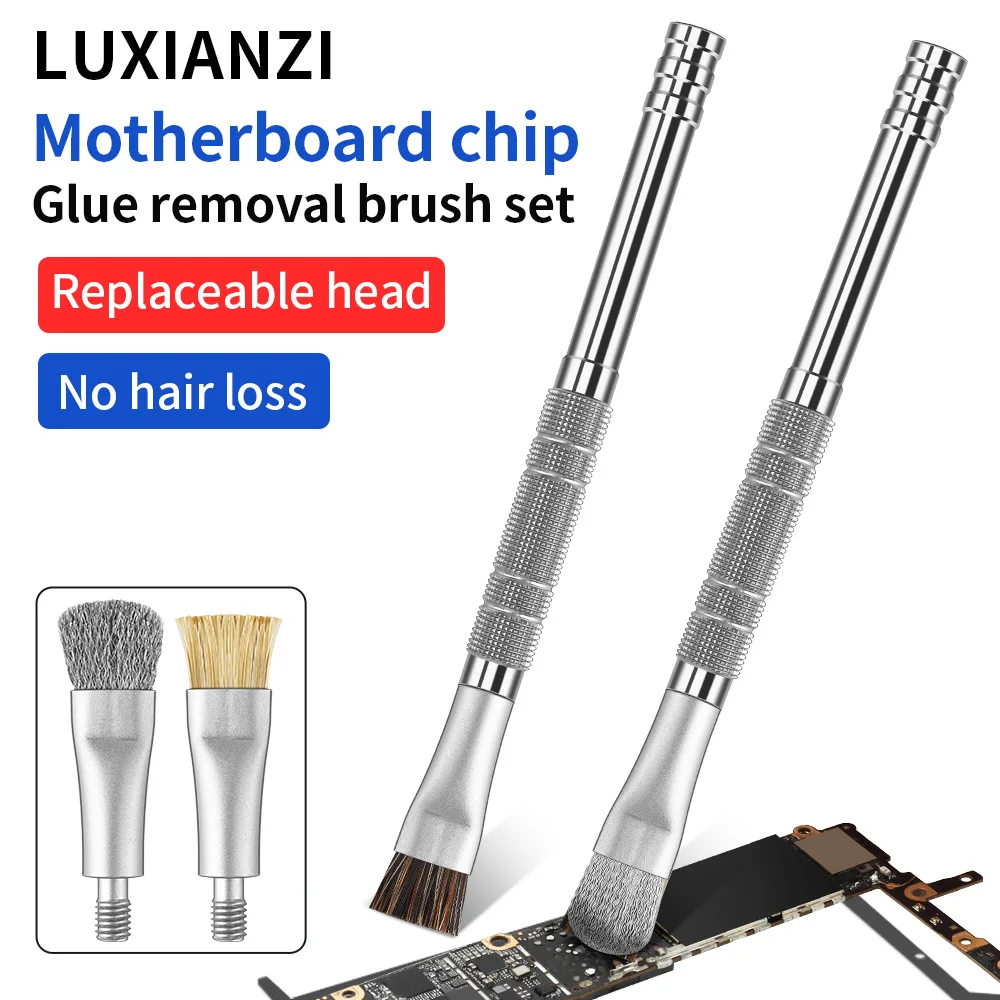 LUXIANZI Motherboard Cleaning Steel Brush For Cellphone Chip IC Pad Tin Glue Removal PCB CPU Clean Dust Repair Soldering Tool
