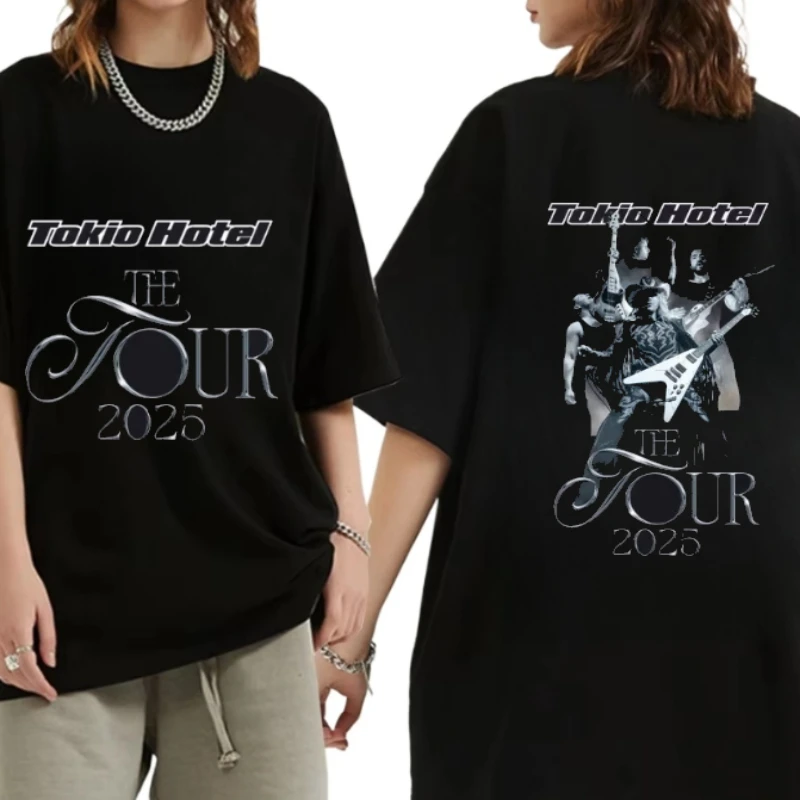 

German Rock Band Tokio Hotel The Tour 2025 T Shirts Men Women Hip Hop Punk Gothic Tshirt Male Cotton Casual Oversized T-shirts