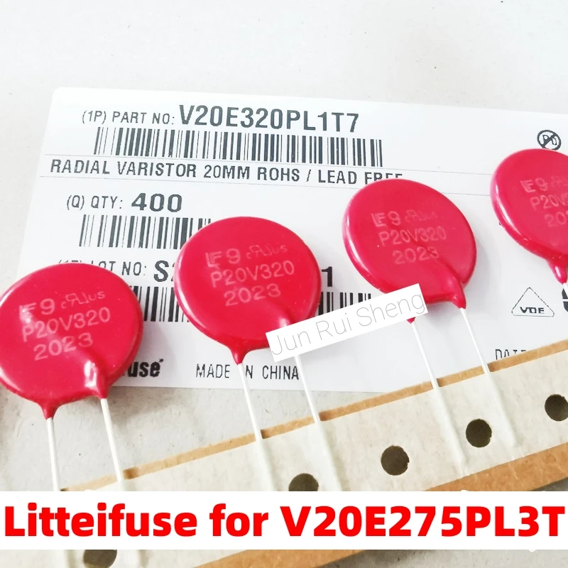 1/10/20PCS Original Litteifuse For V20E320PL1T7 P20V320 Red Varistor 510V 10KA DISC 20MM Rheostat AC320 DC420 750pF MOV TVS