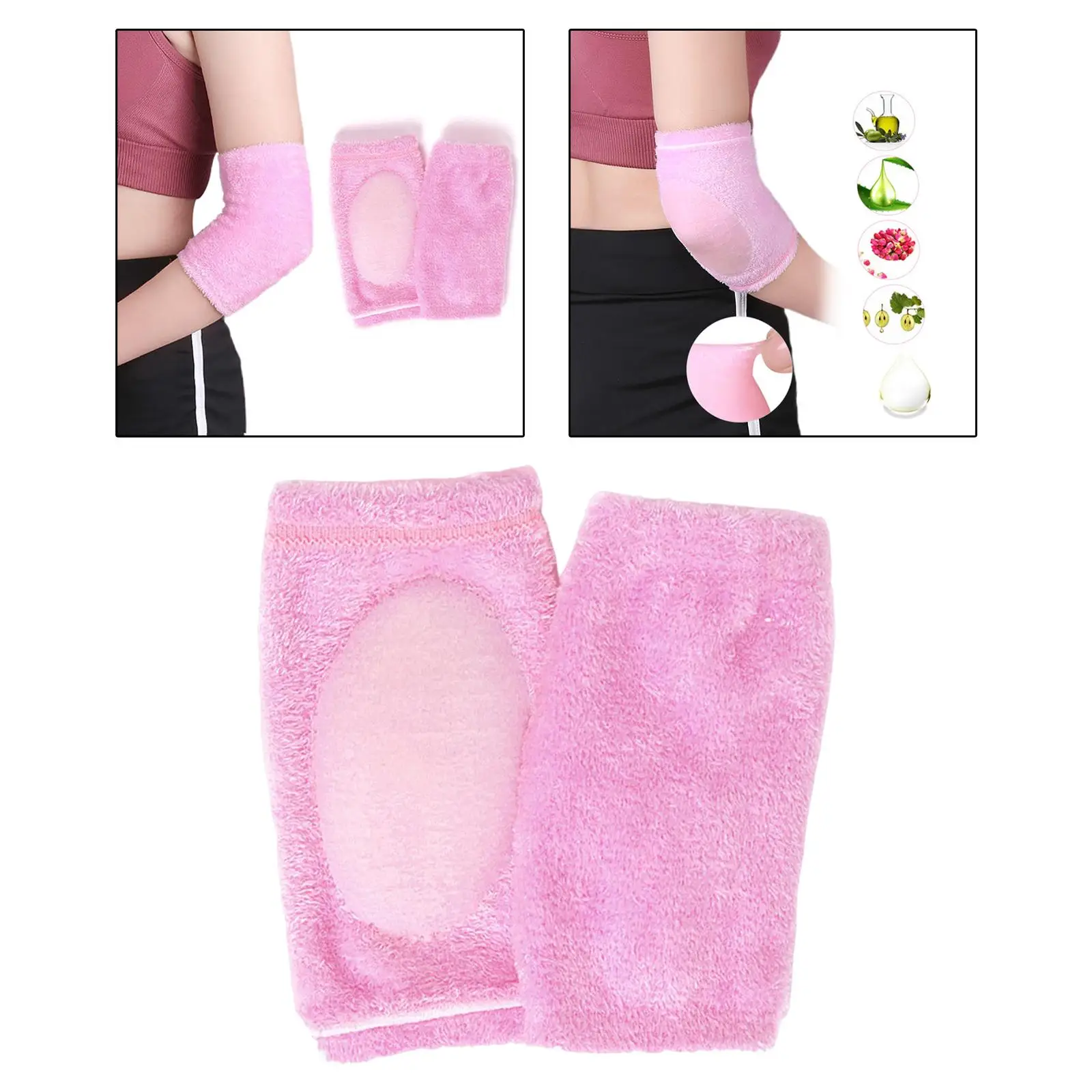 2Pcs Moisturizing Gel Elbow Sleeve, Breathable Dry Skin Moisturizing Elastic Elbow Protector Elbow Protection Cover for SPA Home