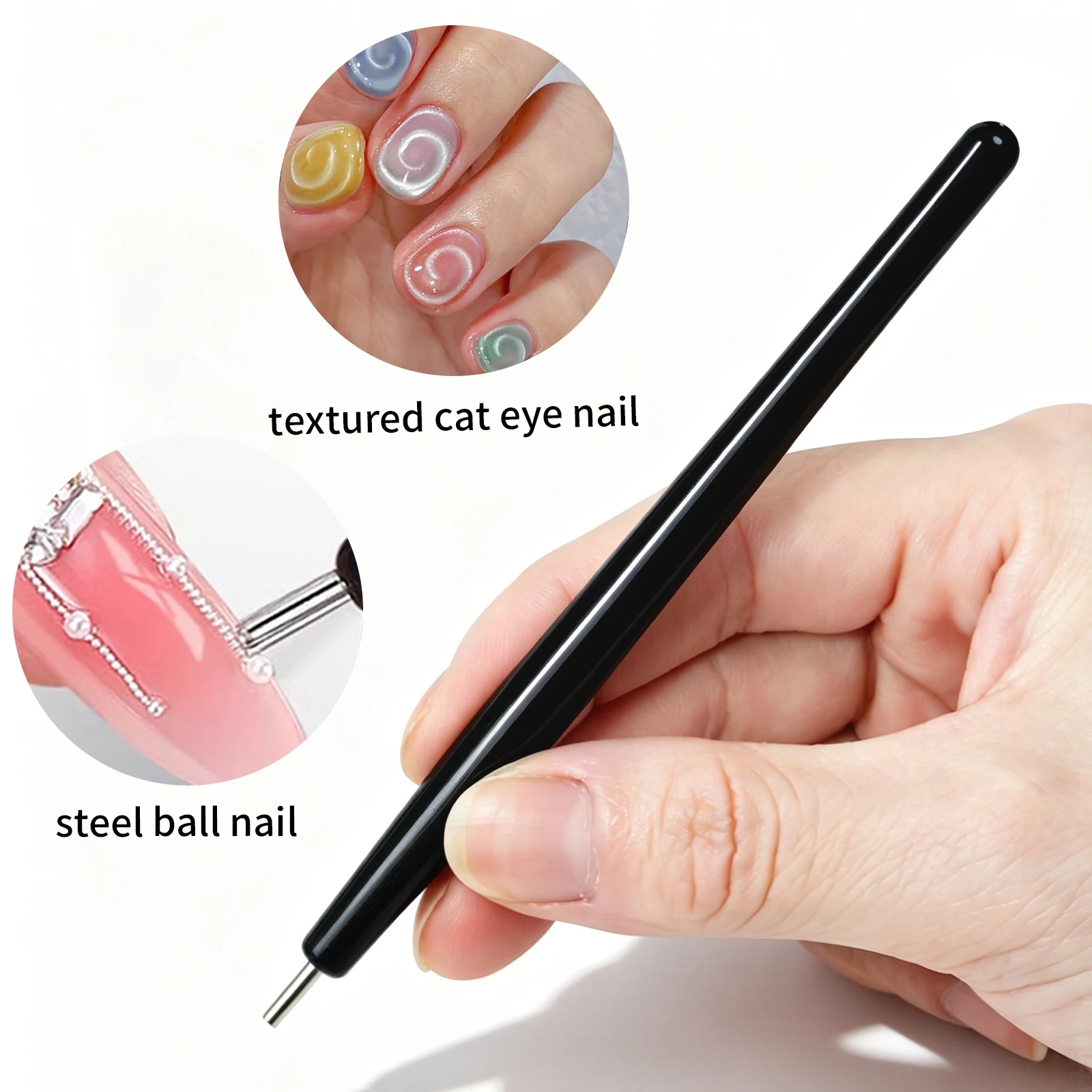 4-in-1 Katzenaugen-Nagelmagnet-Set, magnetischer Stift, runder Herz-Magnetstift für Katzenaugen-Gel-Nagellack, DIY-Salon-Nagelkunst-Maniküre-Werkzeuge – Detail 4