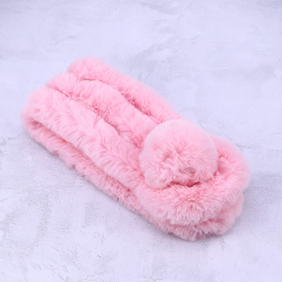 

Faux Rabbit Scarf Light Pink Warm Winter Fashion Soft Stylish Women Girls Travel Evening Party Gift Long Lasting