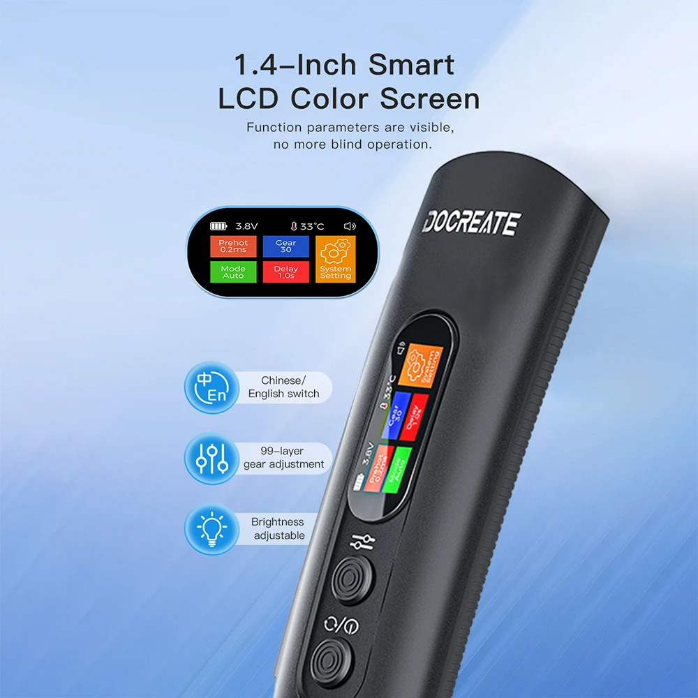 طقم لحام البقعة الرقمية السوداء مع شاشة LCD وضع مزدوج لحزمة بطاريات 18650 أدوات لحام آلة لحام صغيرة #4