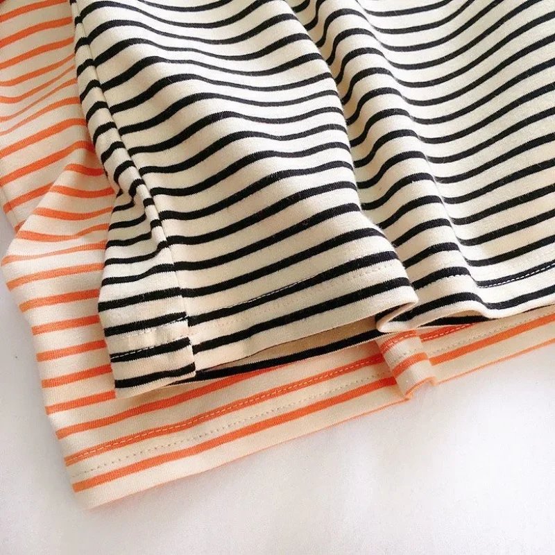 Herbst Frühling 1-5 Jahre Baby Mädchen Jungen Unterhemd Kinder Gestreiftes Langarm-T-Shirt Locker Weich Tägliche Kinder-Oberteil-Kleidung – Detail 6