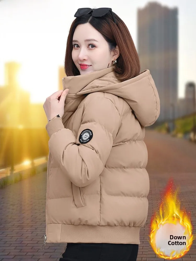 TUCANO 양면 착용 가능한 여성용 다운 코튼 재킷 패셔너블한 한국 스타일 두꺼운 긴 소매 지퍼 코트