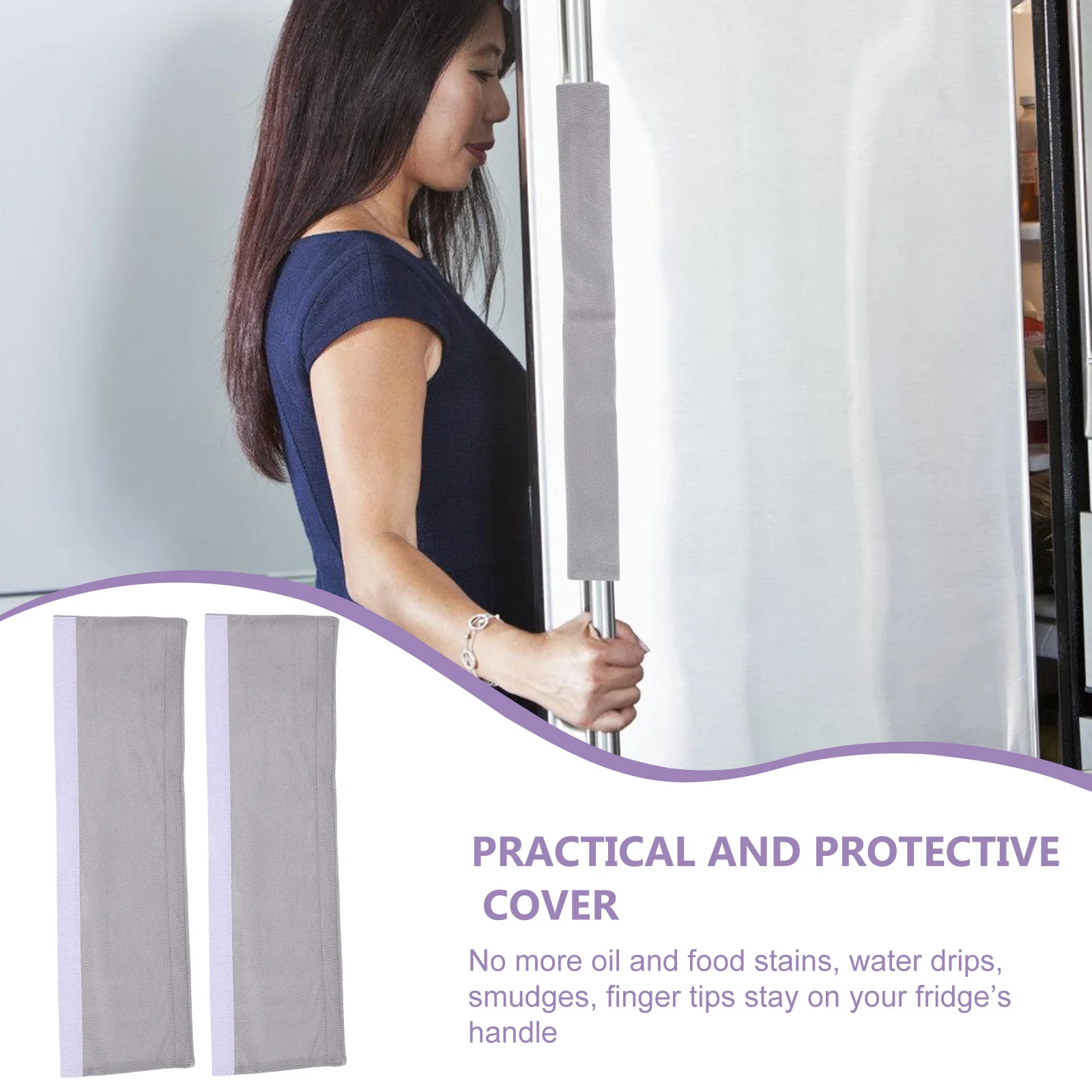 

1Pair Anti Oil Door Handle Protector for Refrigerator Lint Material Grip Cover Appliance Handle Covers Kitchen Decor