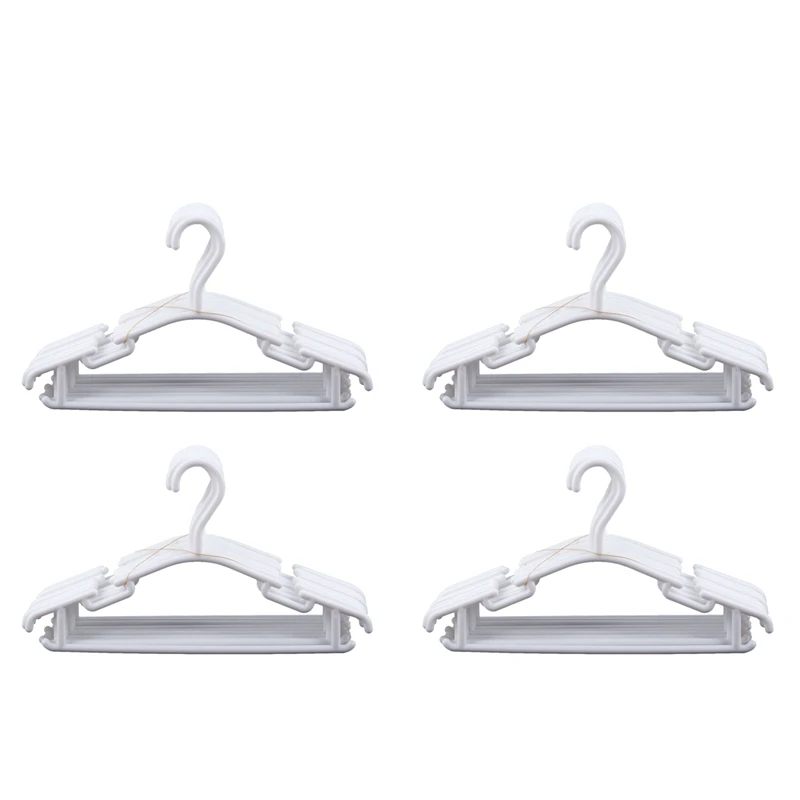 WHITE - Pack Of 40 Pieces Hanger Non-Slip Hangers For Children's Clothes PP Hangers For Baby Or Child 27 X 15 Cm