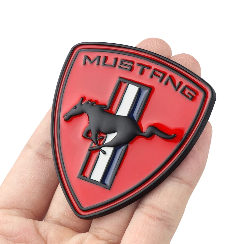 1pc 3d mustang logotipo escudo adesivos de metal emblema decalque adesivo de carro para ford fiesta transit focus mk4 fiesta st line escape