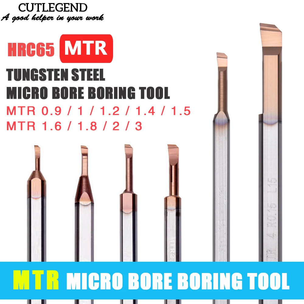 HRC65 MTR Small Bore Boring Tool Inner Hole Machining Carbide Turning MTR 1/1.2/1.5/1.8/2/2.5/3 L10 L15 Boring Cutter For Steel