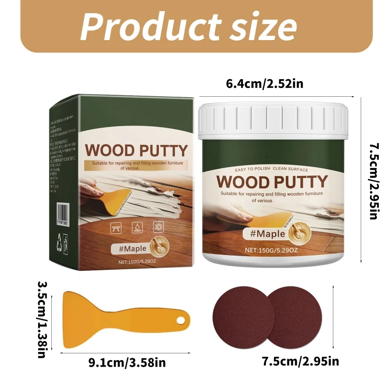 Wood Fillers,Wood Putty,Wood Furniture Repair Putty Set for Floor Tables Restorations Fillers Scraper Sandpaper Tool