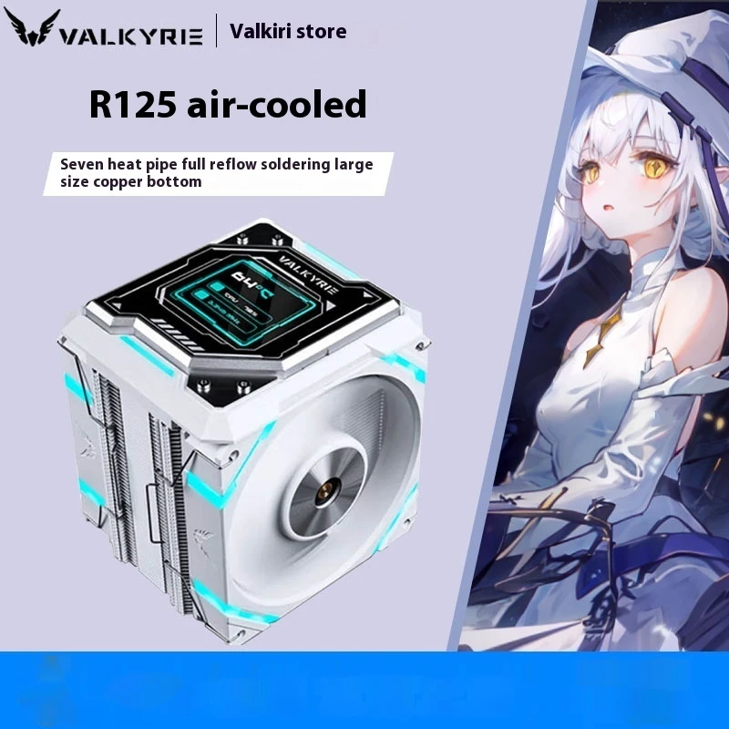 Vk Valkyrie R125 Computer Cpu Cooler Argb Dual Fan Screen Display 7 Heat Pipe Digital Display Tower Air Cooling Vk Valkyrie R125 Computer Cpu Cooler Argb Dual Fan Screen Display 7 Heat Pipe Digital Display Tower Air Cooling