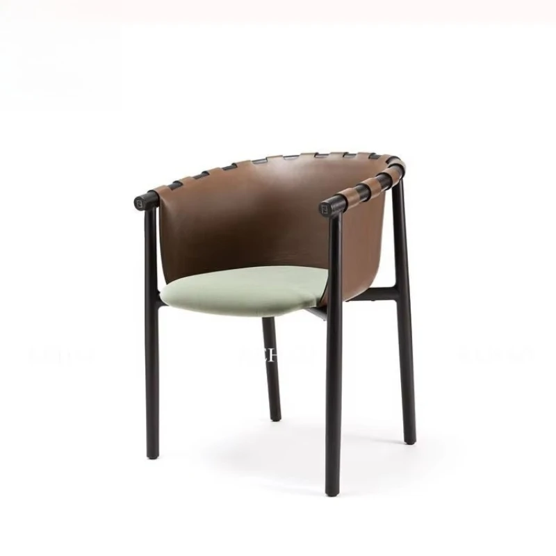 

Luxury Modern Leather Dining Chair Stylish Dining Chair with Elegant Metal Base for Living Room Home Office Hotel or School