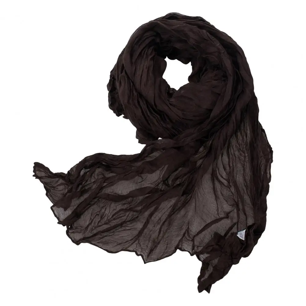 

Women Scarf Thin Shawl Scarf Elegant Pleated Flax Shawl Scarf for Women Lightweight Retro Design for Wear Outdoor Activities