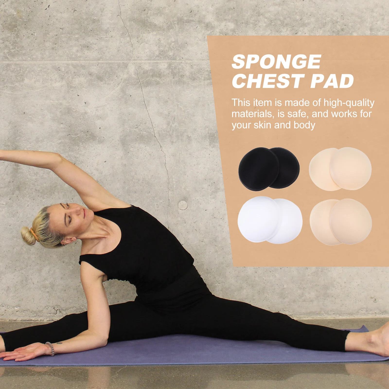 

Sweat-Absorbing Chest Pads Women Reusable Bra Inserts Pads White Round Liners Sports Bra