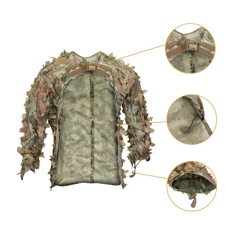 Tactical 3D Camouflage Uniforms Military Softshell Guillie Suit Sniper Israel Airsoft Outfit for Hunting Camo Clothes