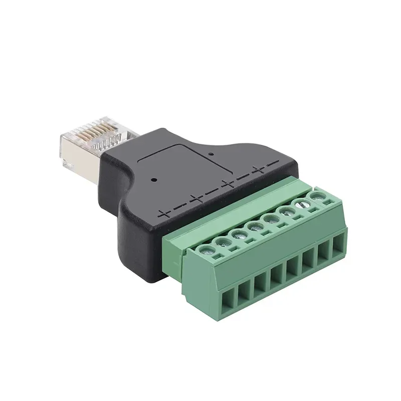 Ethernet RJ45 Male/Female To 8 Pin Screw Terminals Connector Network Adapter Cable Connector