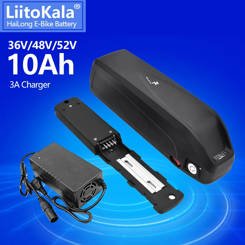 LiitoKala Electric Bicycle Hailong Battery 36V 48V 52V 10Ah USB 18650 BBS02 BBS03 BBSHD 500W 750W 1000W Scooter Scooter Battery