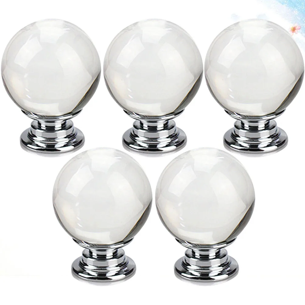 

5Pcs Crystal Door Knobs 30mm Ceramic Durable Round Drawer Pull Handles Cabinet Furniture Kitchen Home Decor Cabinet Knob