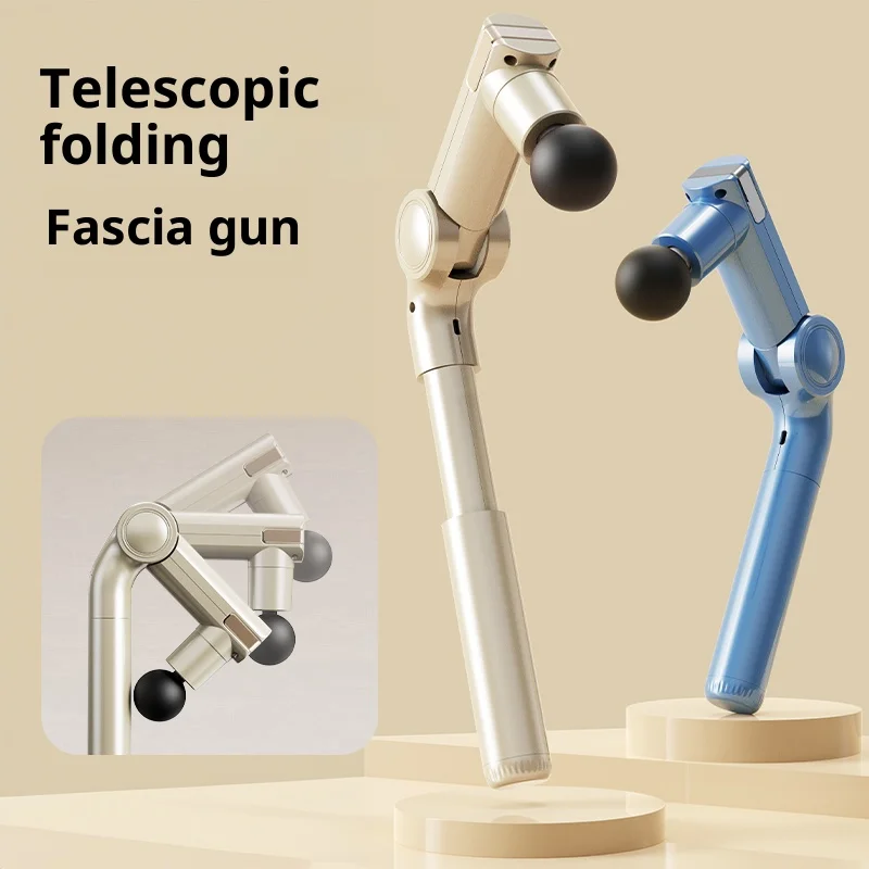 Telescopic Handle Fascia Gun Full Body Massager with Adjustable Elbow Angle And 5 Levels of Wind Power for Relaxation And Recove